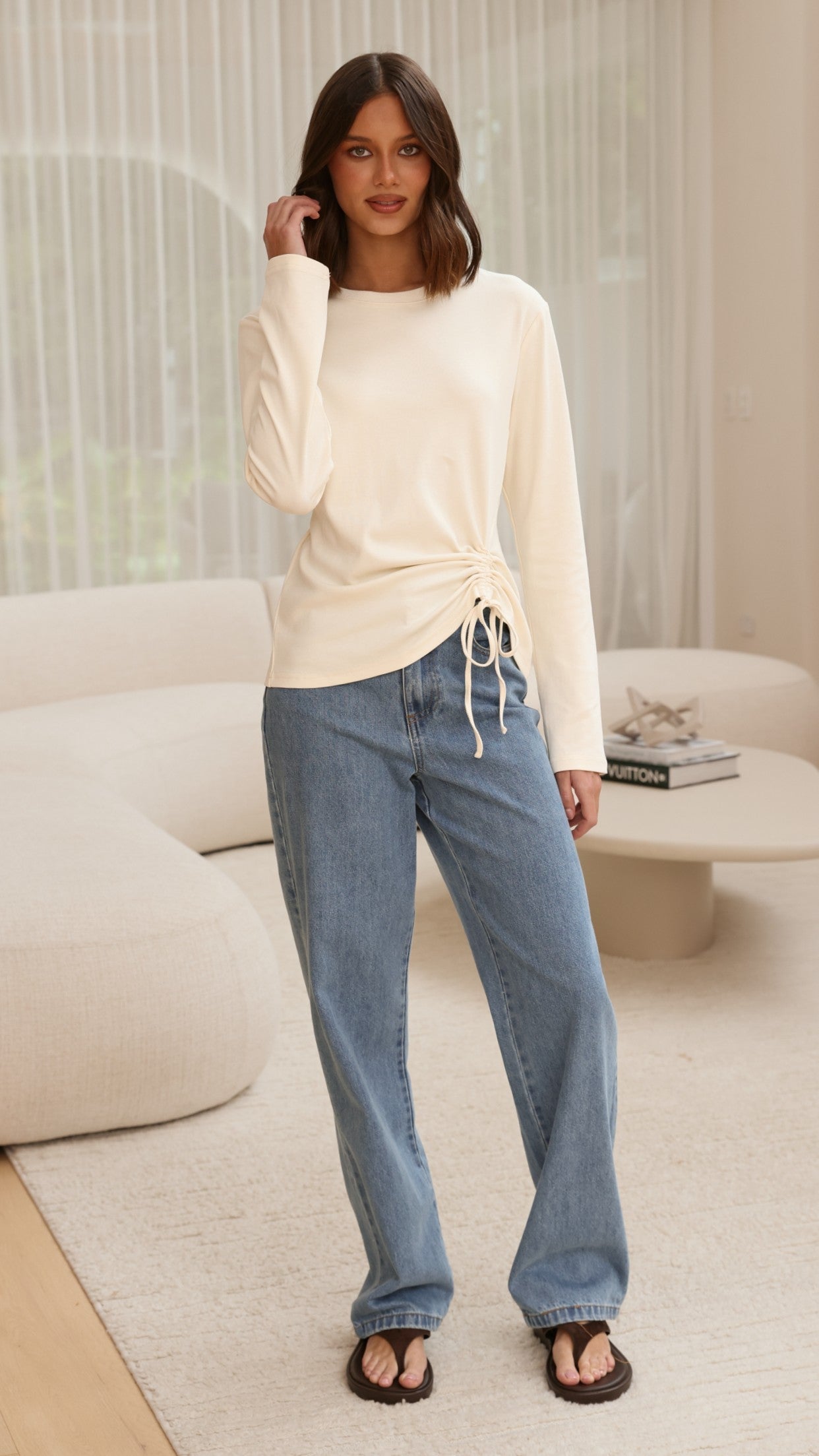 Lydia Long Sleeve Top - Cream