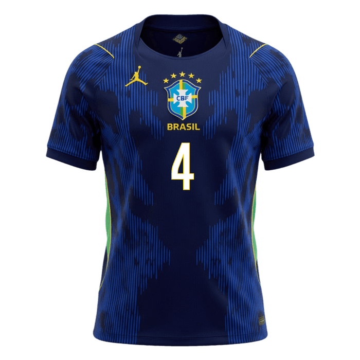 MARQUINHOS #4 Brazil Away Soccer Jersey World Cup 2026