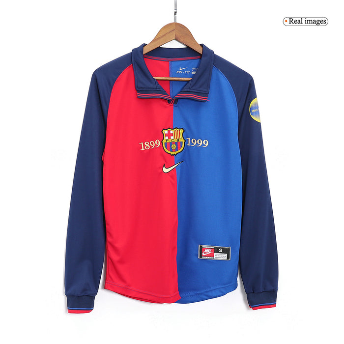 Retro Soccer Jersey Barcelona Home Long Sleeve 1999/00