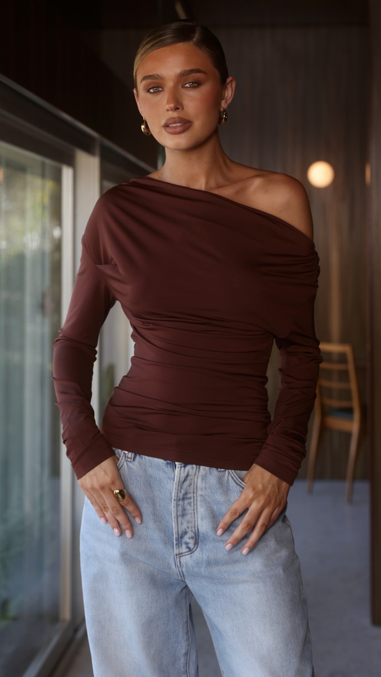 Sutton Long Sleeve Top - Chocolate