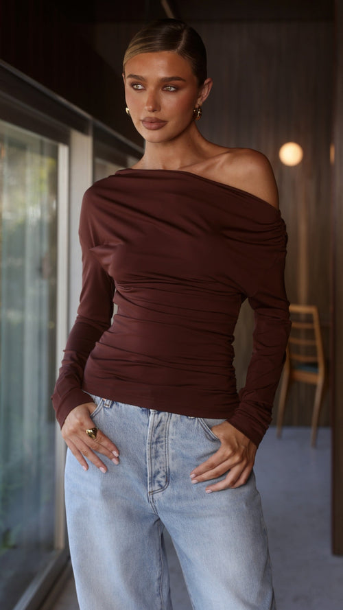 Sutton Long Sleeve Top - Chocolate
