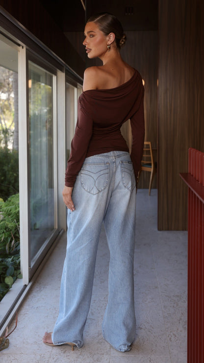 Sutton Long Sleeve Top - Chocolate
