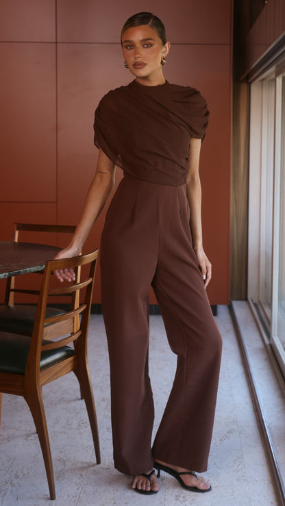 Zahina Jumpsuit - Chocolate