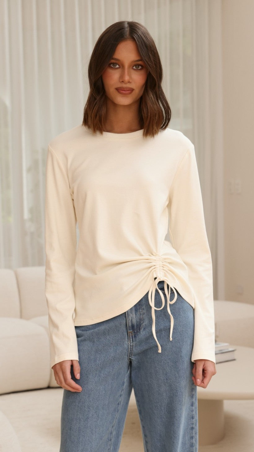 Lydia Long Sleeve Top - Cream