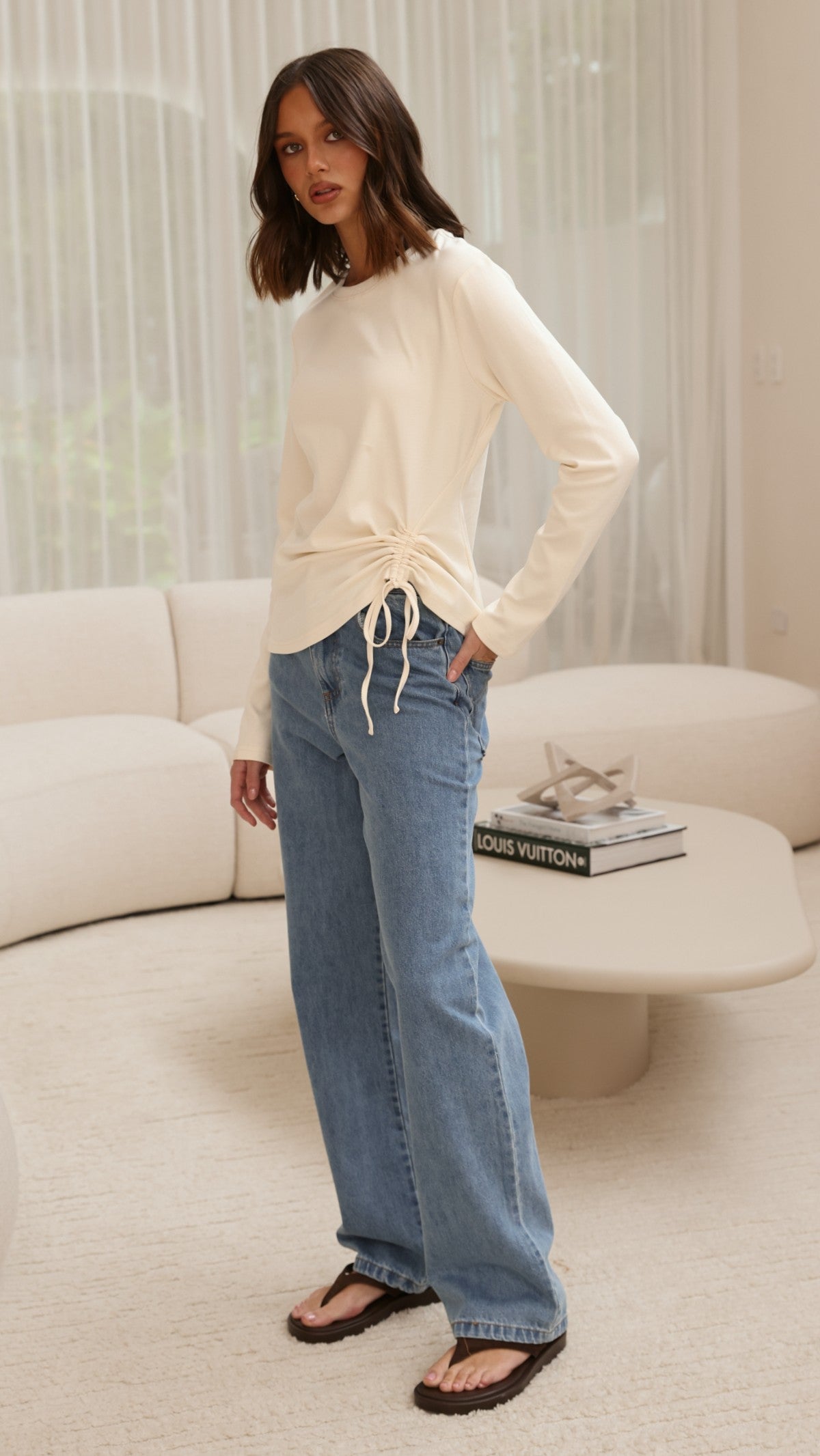 Lydia Long Sleeve Top - Cream