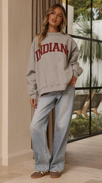 Indiana Crewneck Sweater - Grey