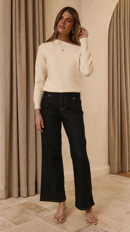 Zayleigh Straight Leg Jeans - Dark Denim