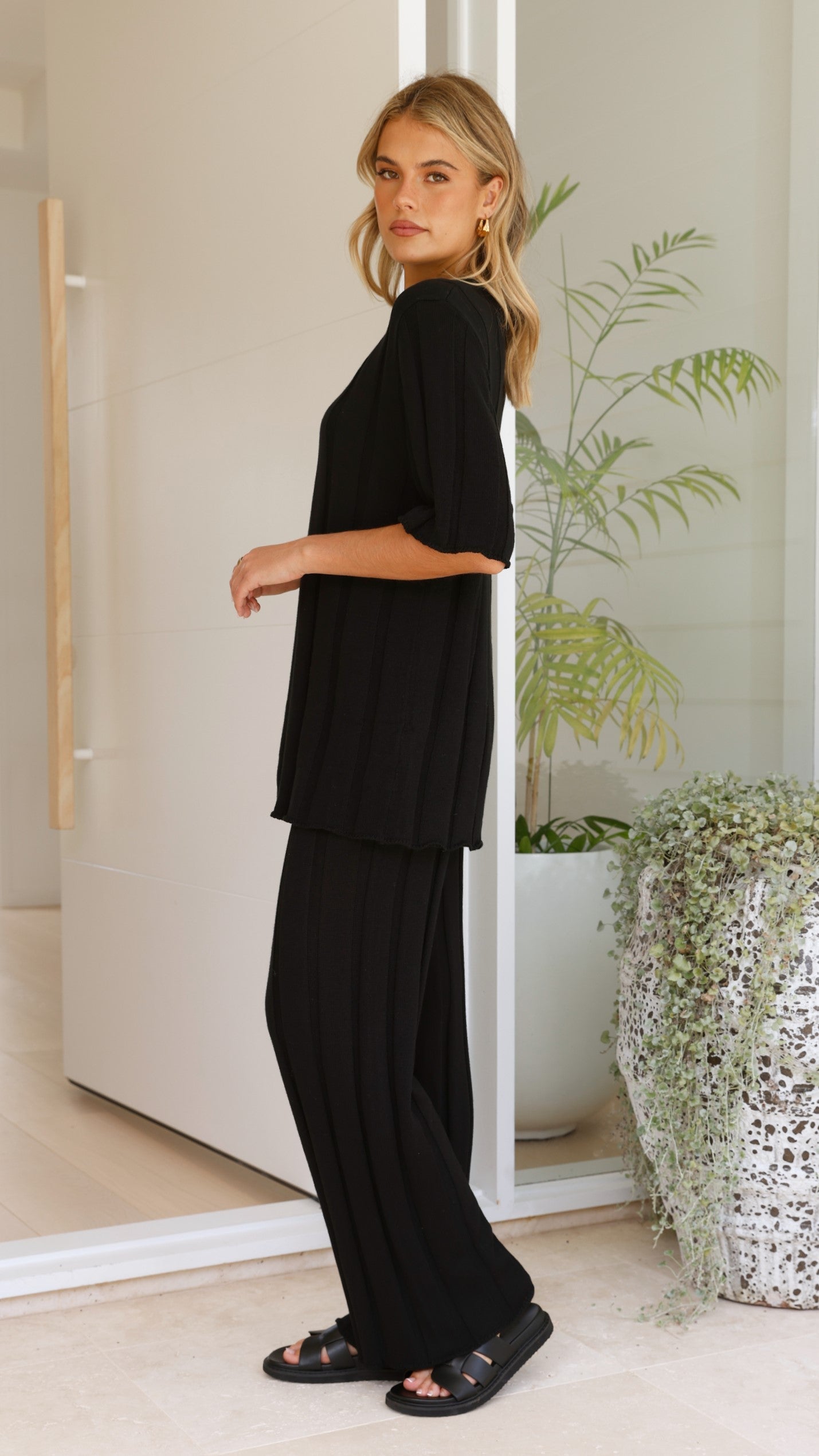 Bayu Knit Pants - Black