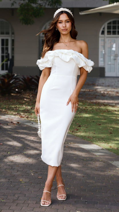 Bernadette Midi Dress - White