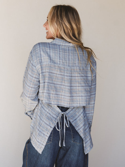 Perfectly Prairie Blouse - Gray Blue - Pre Order
