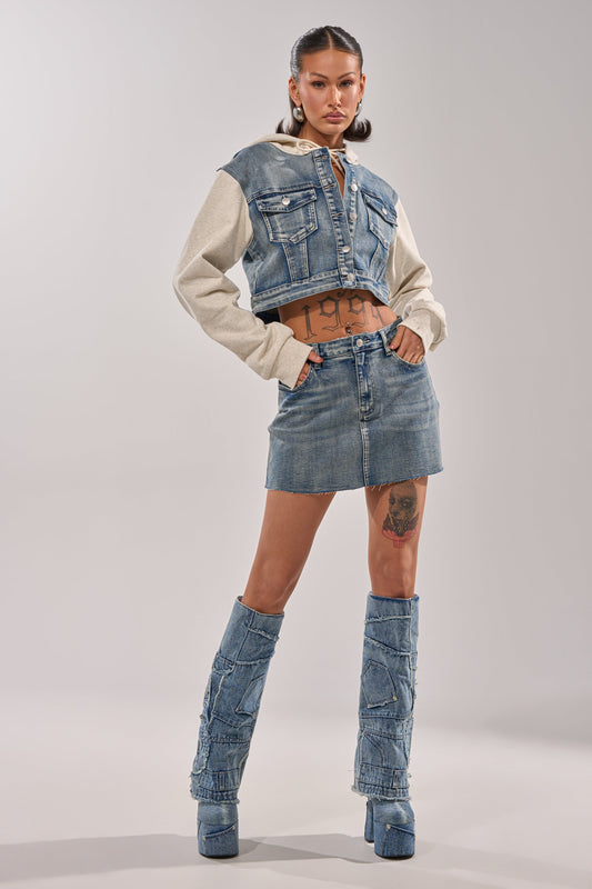 AFTER HOURS DENIM MINI SKIRT