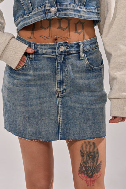 AFTER HOURS DENIM MINI SKIRT