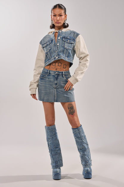 AFTER HOURS DENIM MINI SKIRT