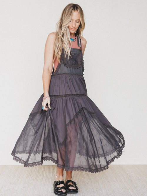 Garden Stroll Overall Dress - Ash - Pre Order
