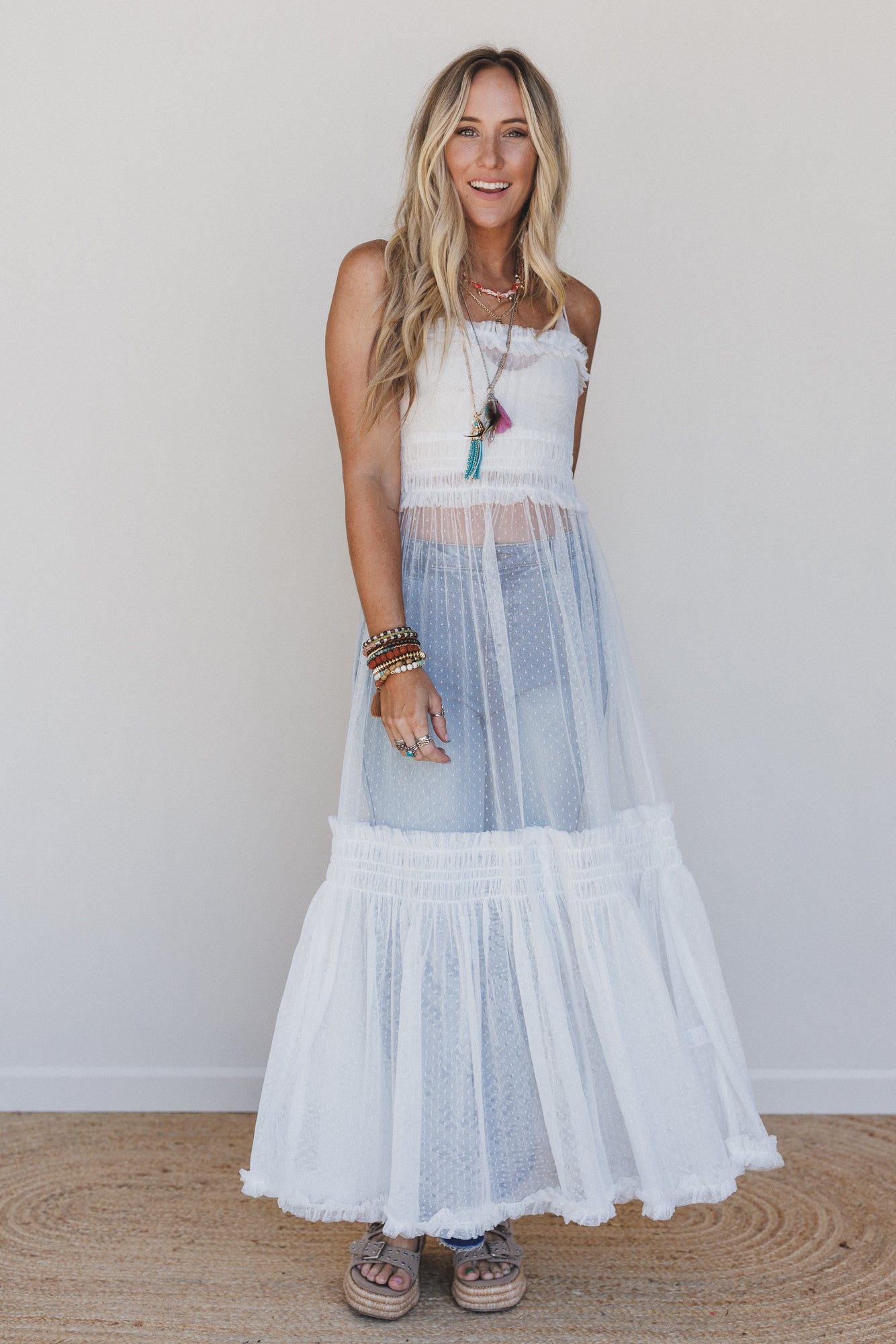 Light Layers Maxi Dress - White - Pre Order