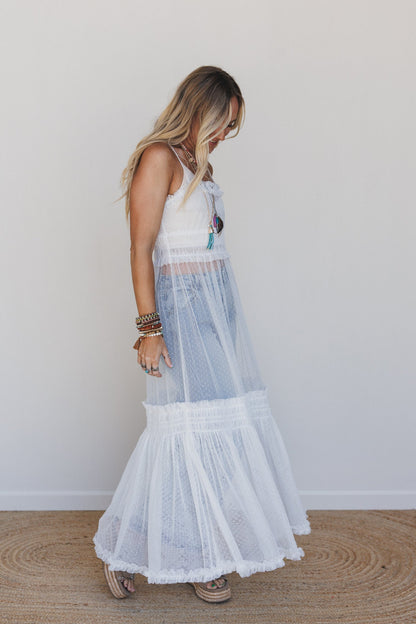 Light Layers Maxi Dress - White - Pre Order