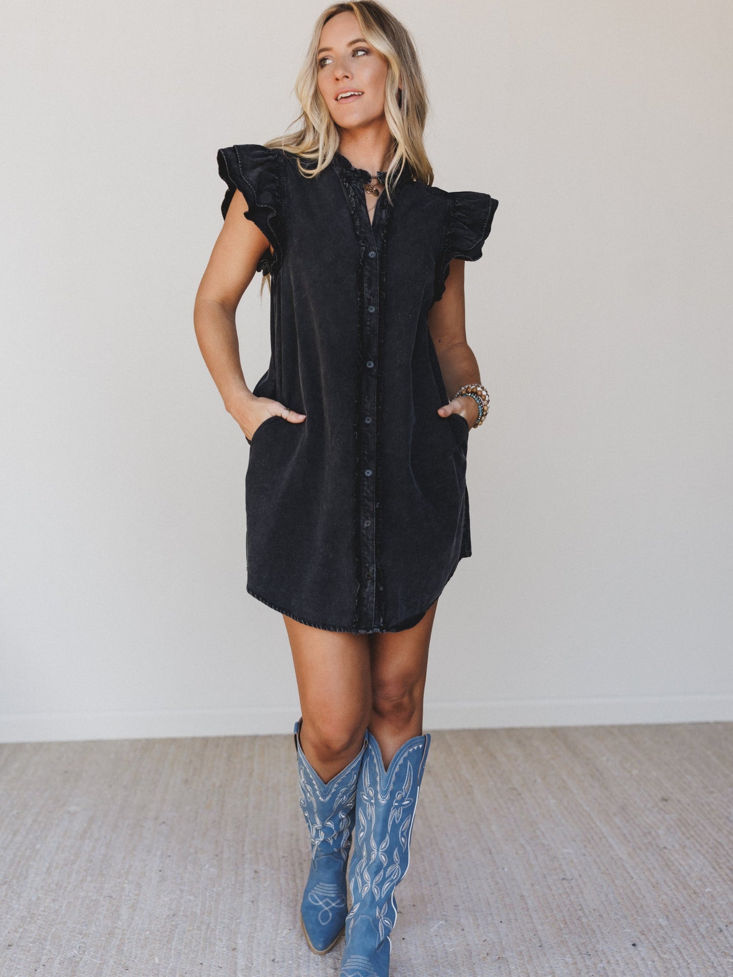 Ruffle Darling Dress  - Black - Pre Order