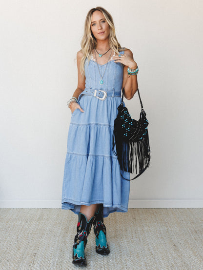 Denim Meadows Dress - Cloud Wash