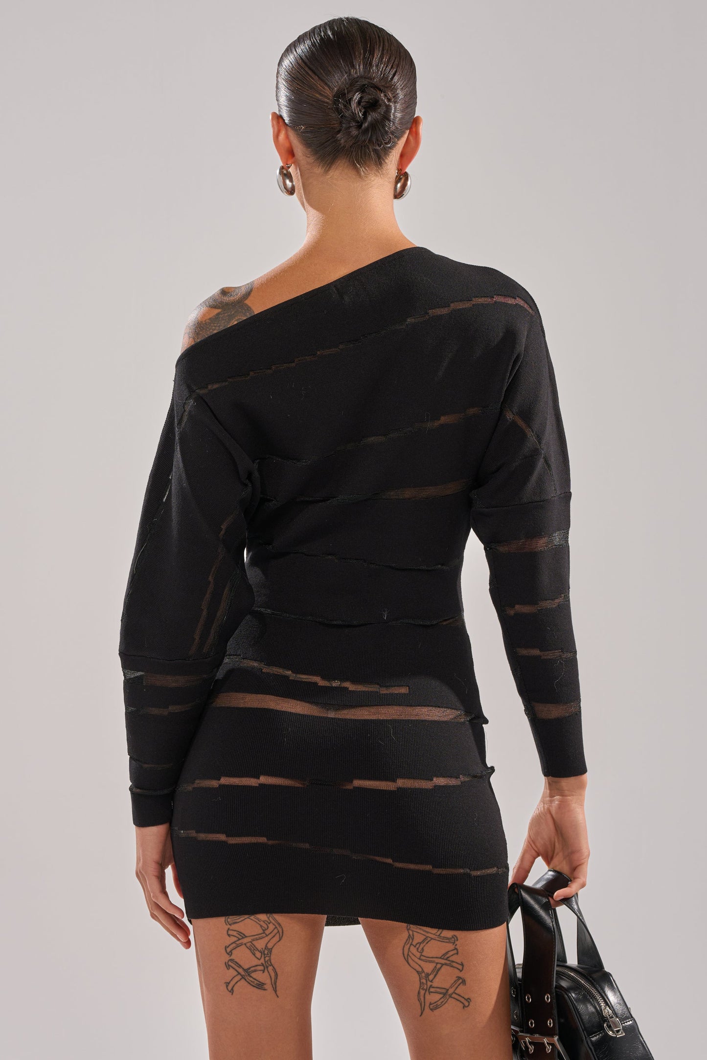 AFTER DARK STRIPED MINI DRESS