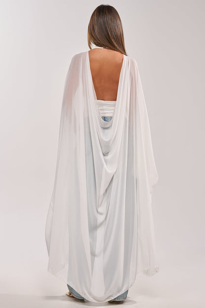 ADDAMS CAPE BODYSUIT IN WHITE