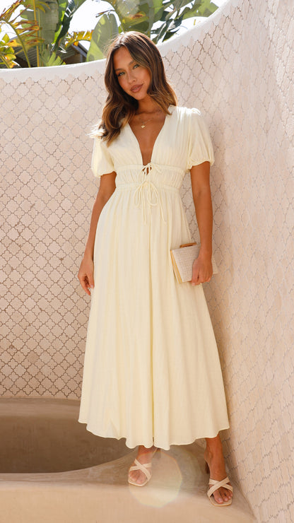 Ena Midi Dress - Yellow