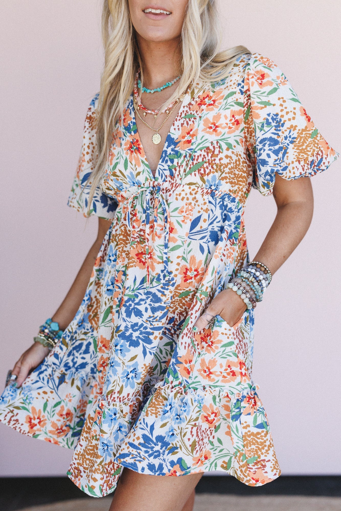 The Nest Flora Belle Dress - Brown Floral - Pre Order