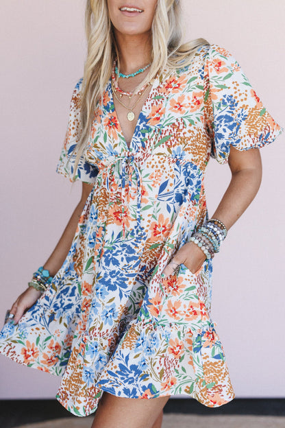 The Nest Flora Belle Dress - Brown Floral - Pre Order