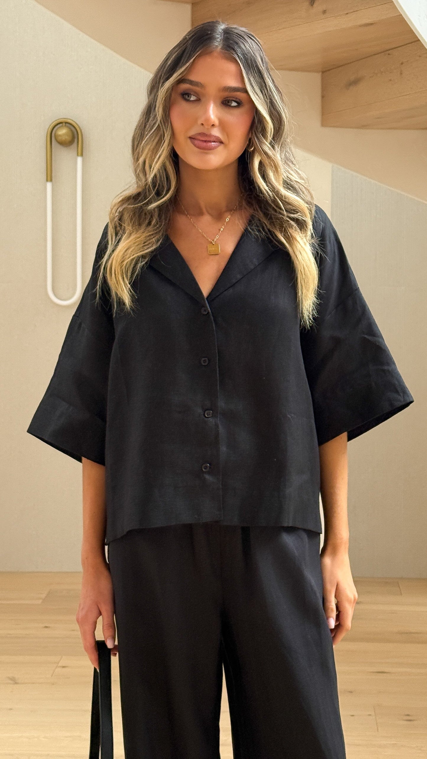 Luna Button Up Shirt - Black