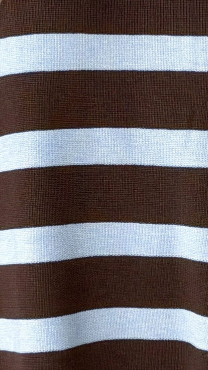 Jaeden Long Sleeve Top & Shorts Set - Blue/Chocolate Stripe
