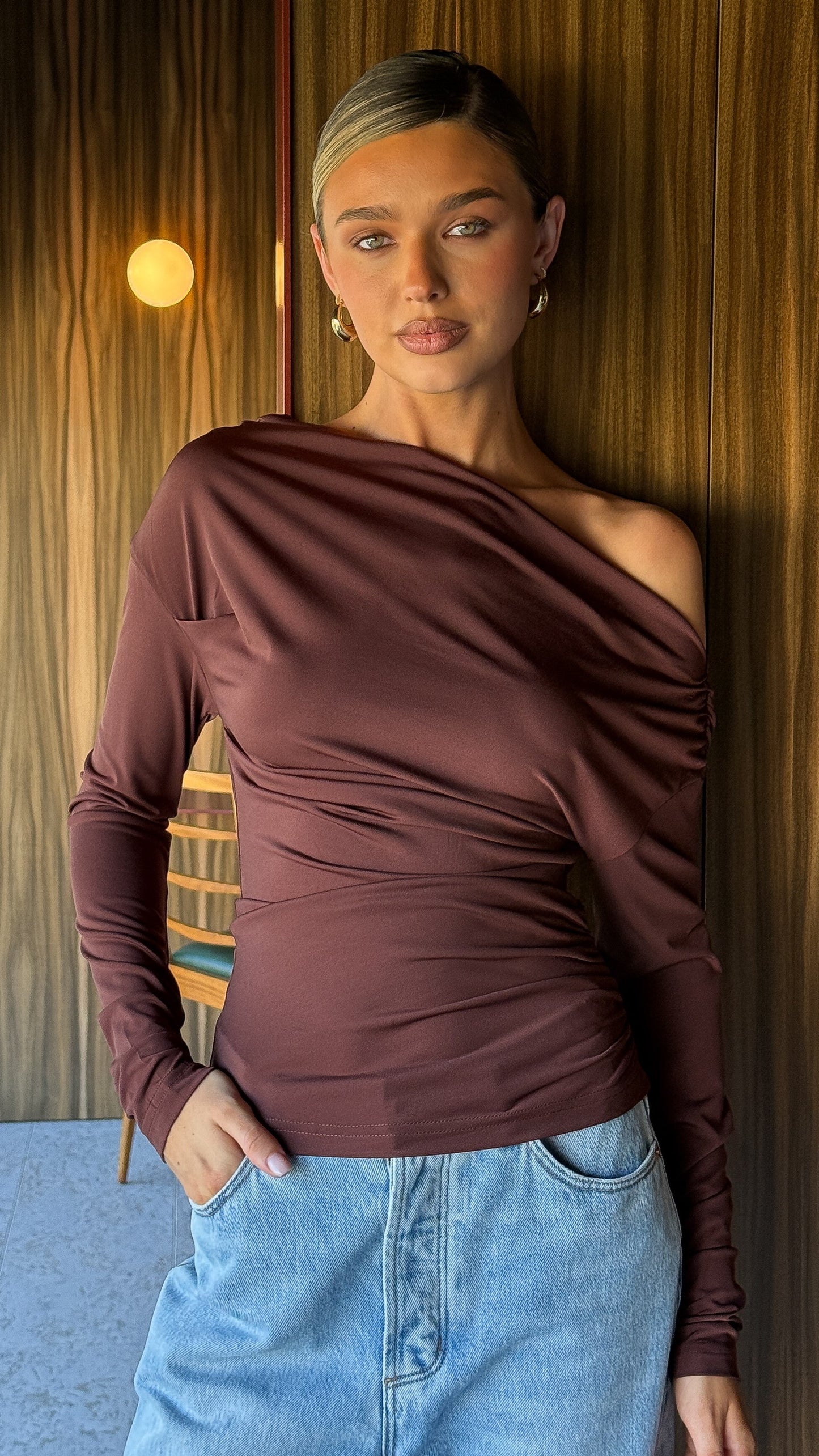 Sutton Long Sleeve Top - Chocolate