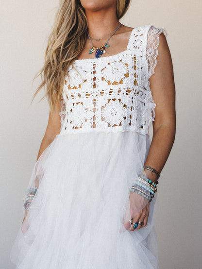 Desert Disco Dress - White