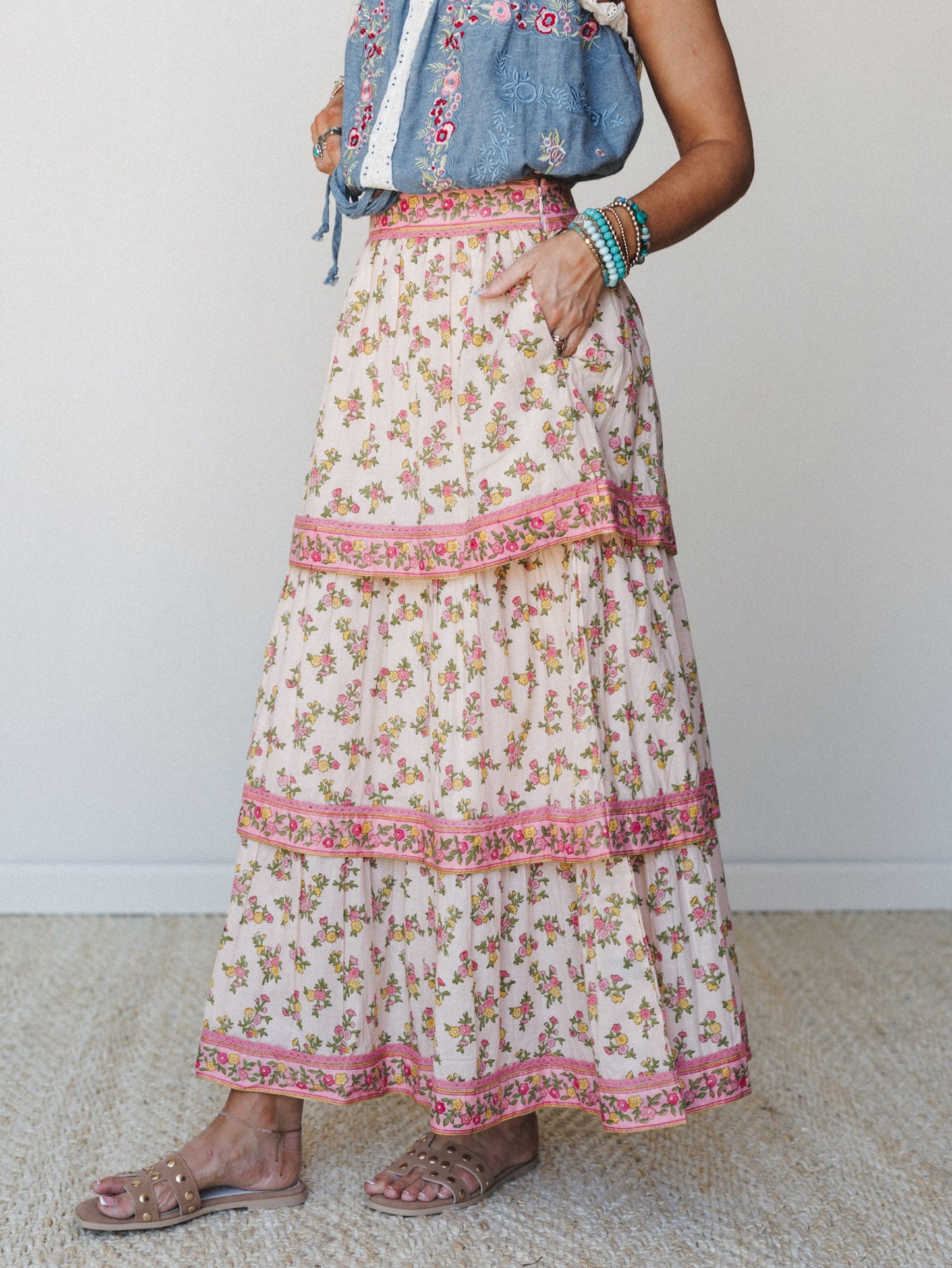 Floral Melody Skirt - Lemon Multi