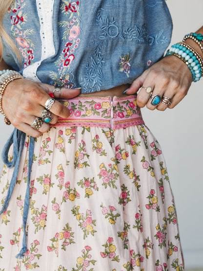 Floral Melody Skirt - Lemon Multi