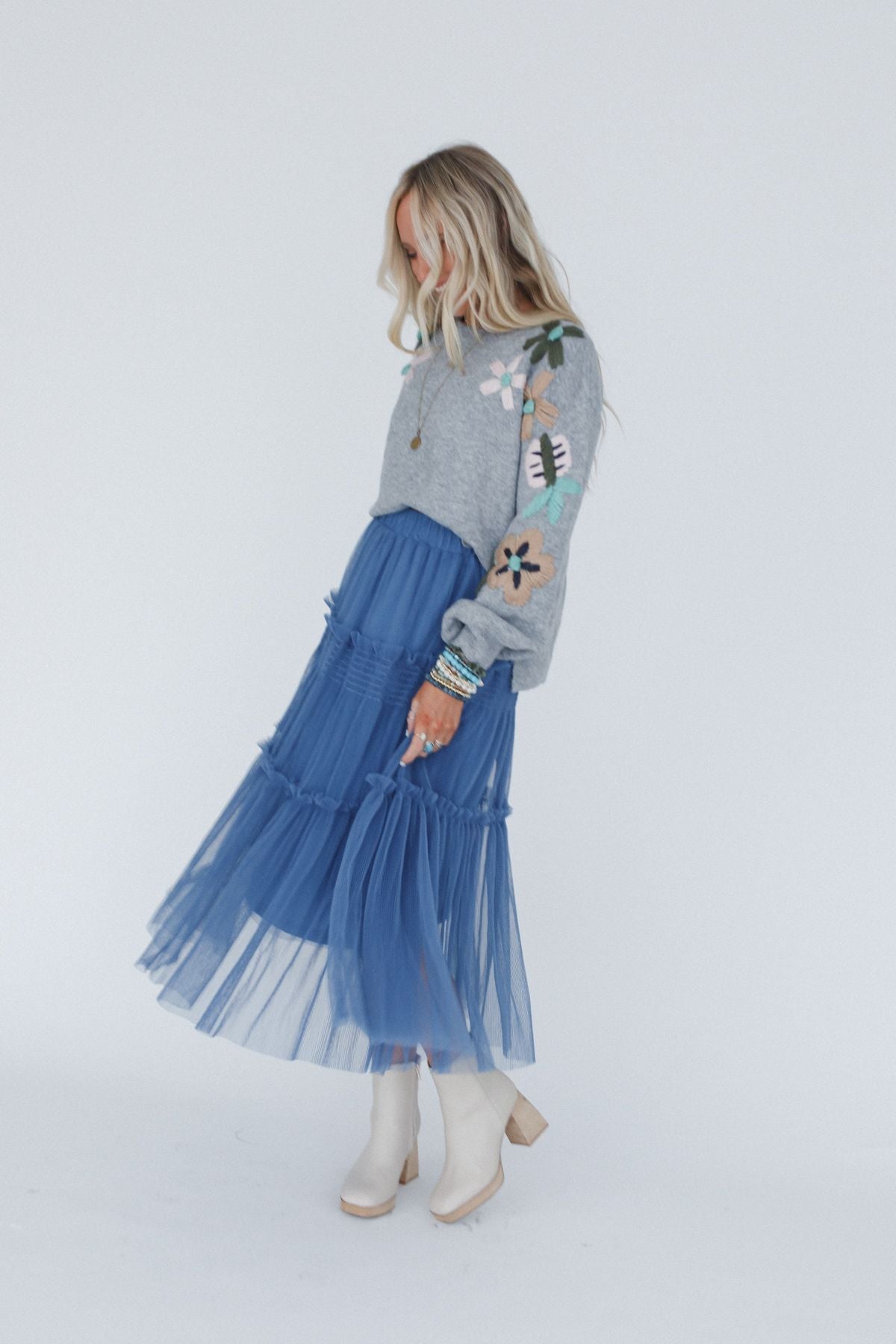 Sonoma Tiered Tulle Skirt - Blue - Pre Order