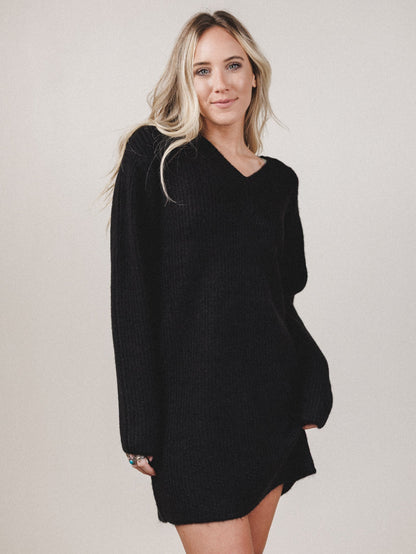 Winter Muse Sweater Dress - Black - Pre Order