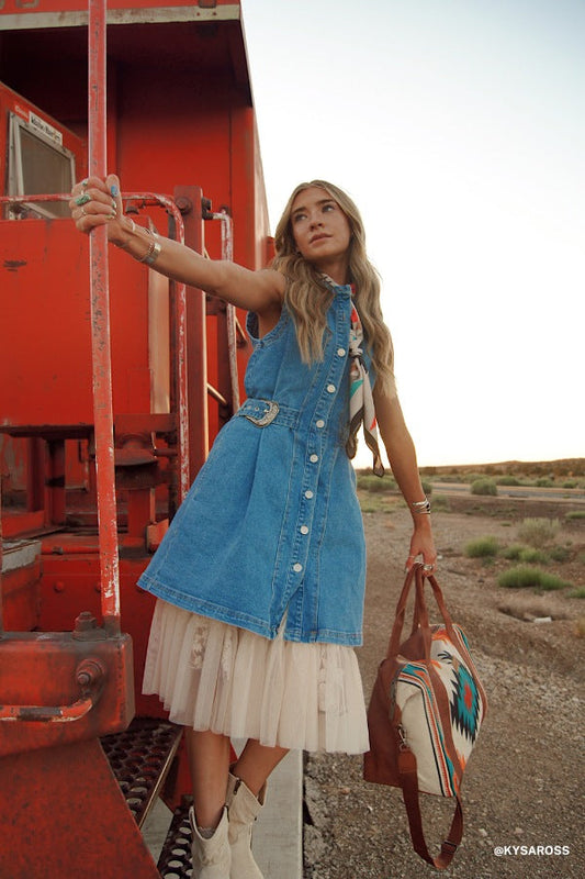 Alexandra Denim Dress - Light Wash - Pre Order