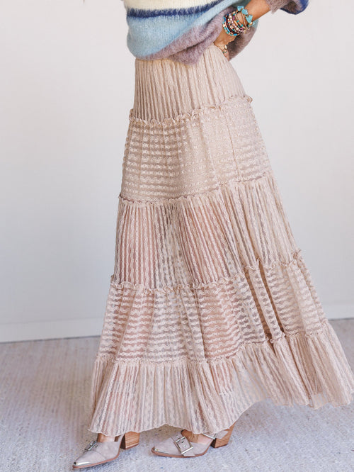 Catch The Drift Skirt - Natural - Pre Order