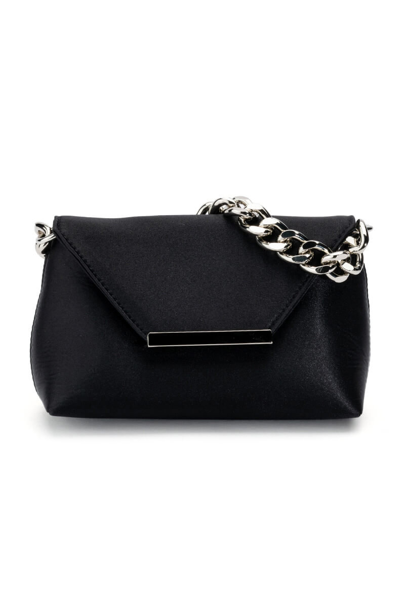 ADELE BLACK SATIN PURSE