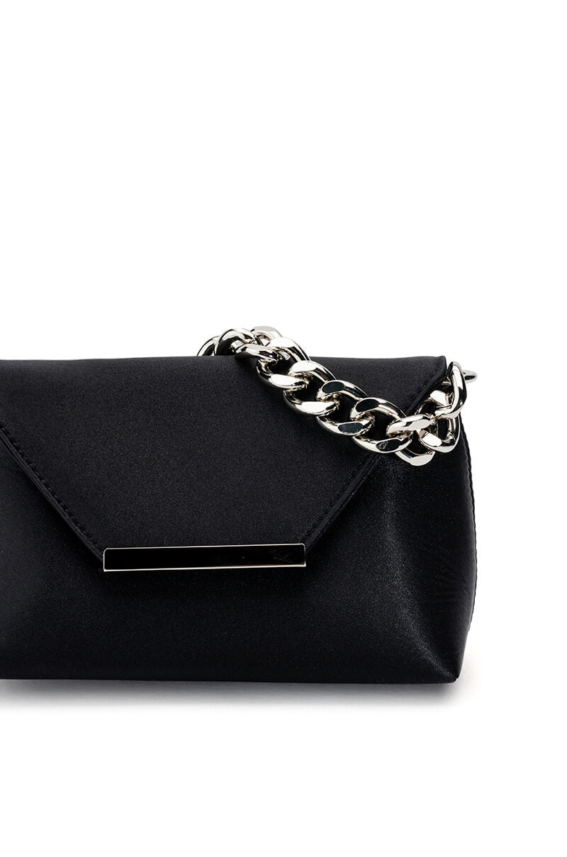 ADELE BLACK SATIN PURSE