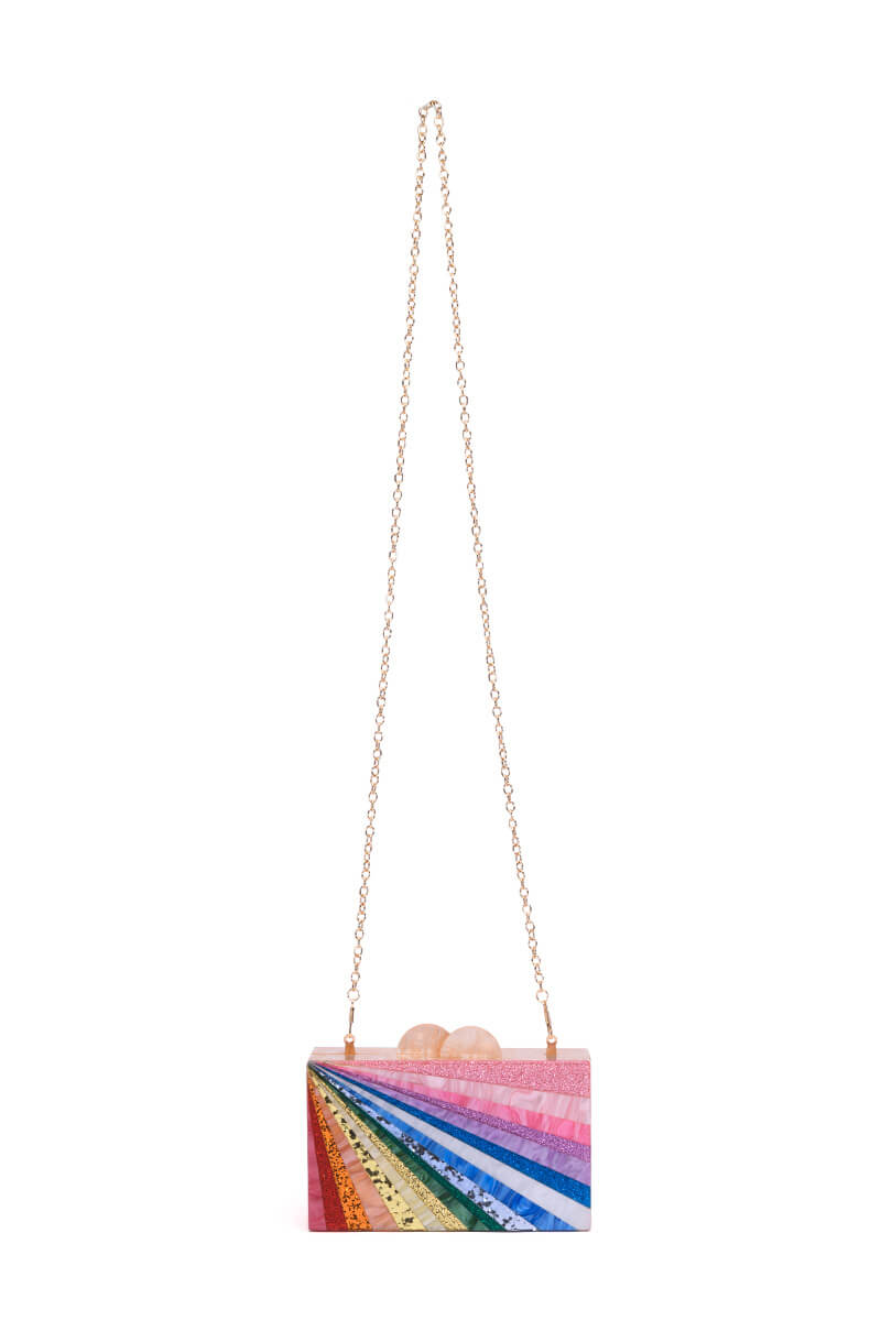 ADELFA RAINBOW EMBELLISHED CLUTCH