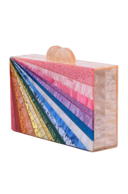 ADELFA RAINBOW EMBELLISHED CLUTCH