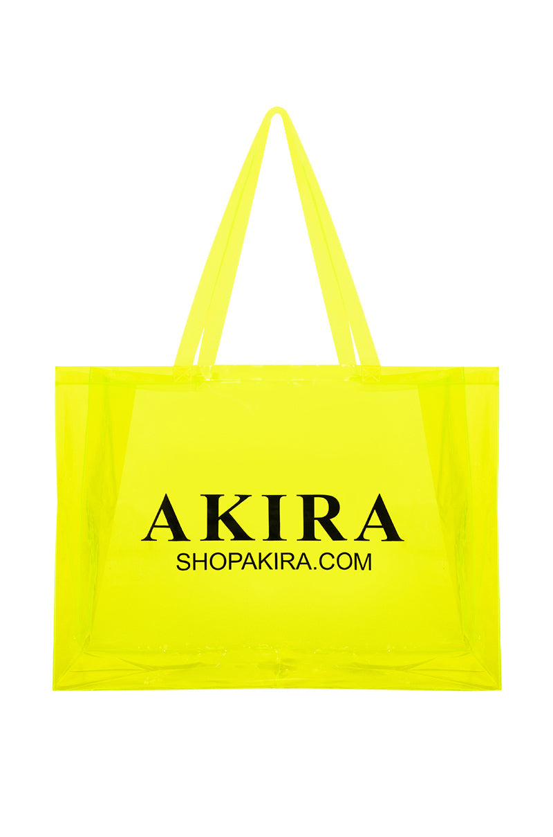 AKIRA PVC XXL SHOPPING BAG IN NEON YELLOW
