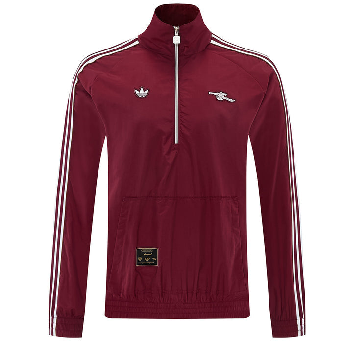 Arsenal 1/2 Zipper Windbreaker Jacket Red 2026