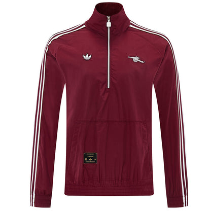 Arsenal 1/2 Zipper Windbreaker Jacket Red 2026