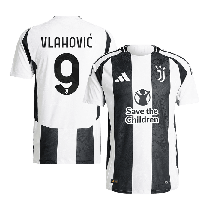 Authentic VLAHOVI? #9 Juventus Home Soccer Jersey 2024/25 - Save The Children Sponsor
