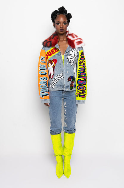 100 PERCENT THAT B PATCHWORK DENIM JACKET