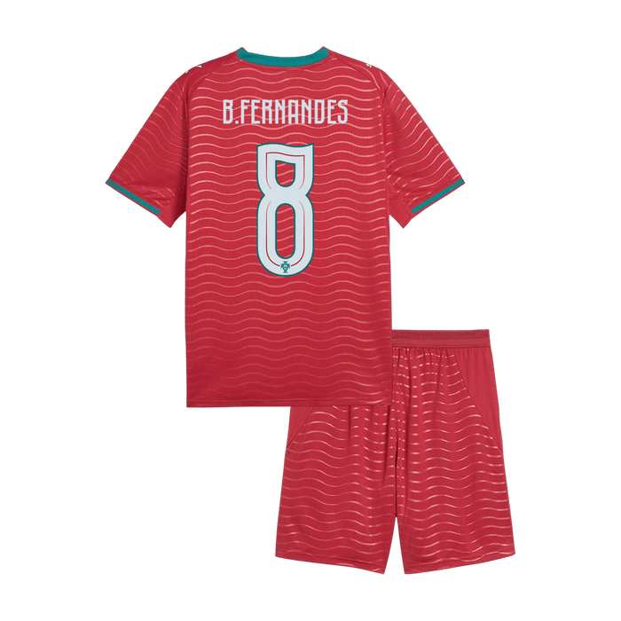 B. FERNANDES #8 Portugal Home World Cup Kids Soccer Jerseys Kit 2026
