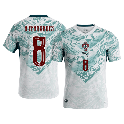 B.FERNANDES #8 Portugal Away Soccer Jersey World Cup 2026