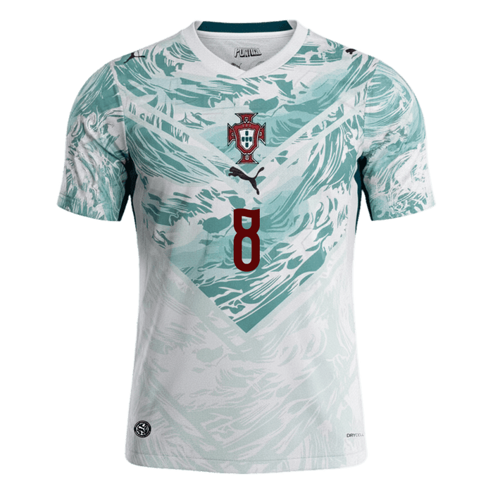 B.FERNANDES #8 Portugal Away Soccer Jersey World Cup 2026