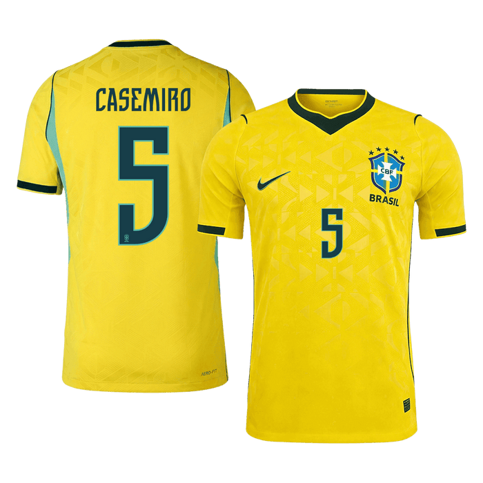 CASEMIRO #5 Brazil Home Player Version Jersey World Cup 2026